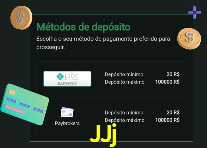 O cassino JJj oferece uma grande variedade de métodos de pagamento